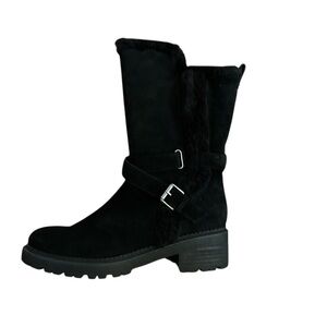 Sam Edelman Boots -Jailyn Black Suede Women’s 9/39 with Buckle Straps